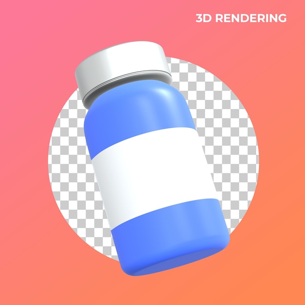 PSD icono de botella de vacuna 3d premium psd