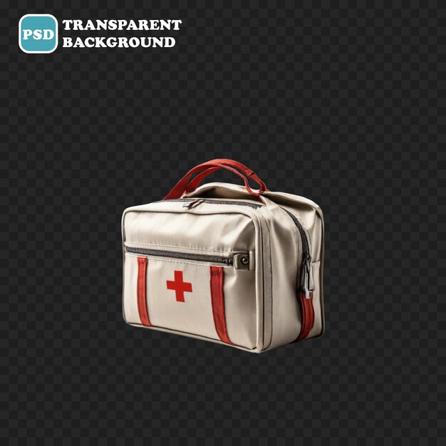 PSD icono del botiquín de primeros auxilios aislado ilustración de renderización 3d