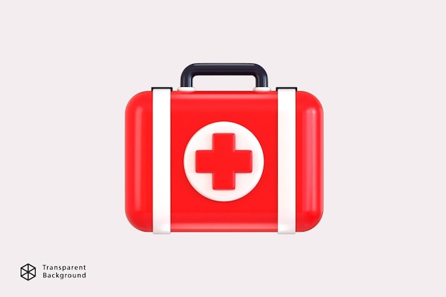 icono del botiquín de primeros auxilios de emergencia ilustración vectorial de renderización 3D