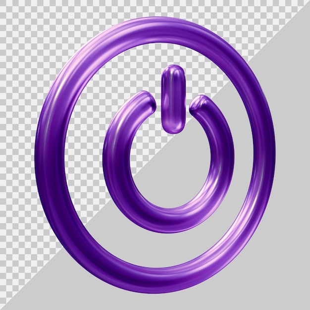 Icono de botón de encendido con estilo moderno 3d