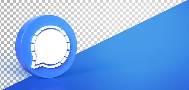 Icono de botón de icono de círculo de chat 3D aislado