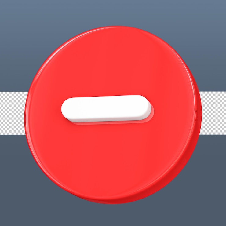PSD icono de botón menos 3d