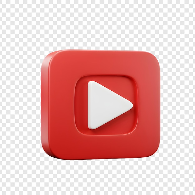 Icono del botón de reproducción de YouTube en 3D