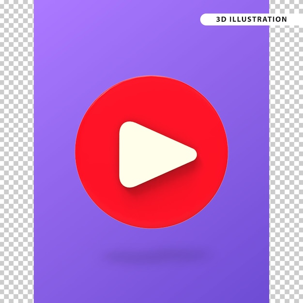 Ícono de botón de reproductor multimedia 3D que representa la ilustración vectorial