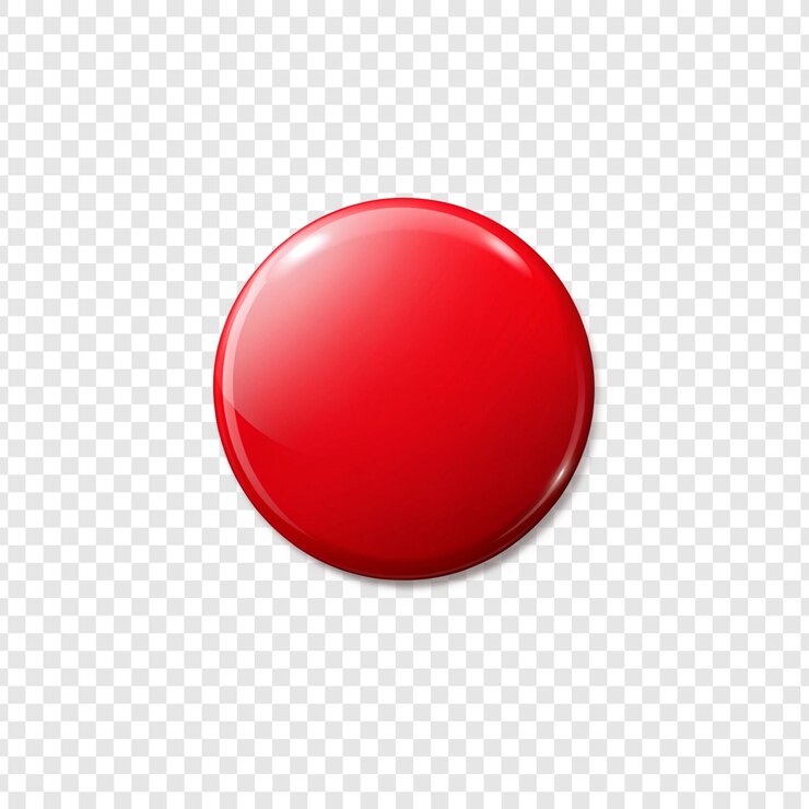PSD icono de botón rojo brillante