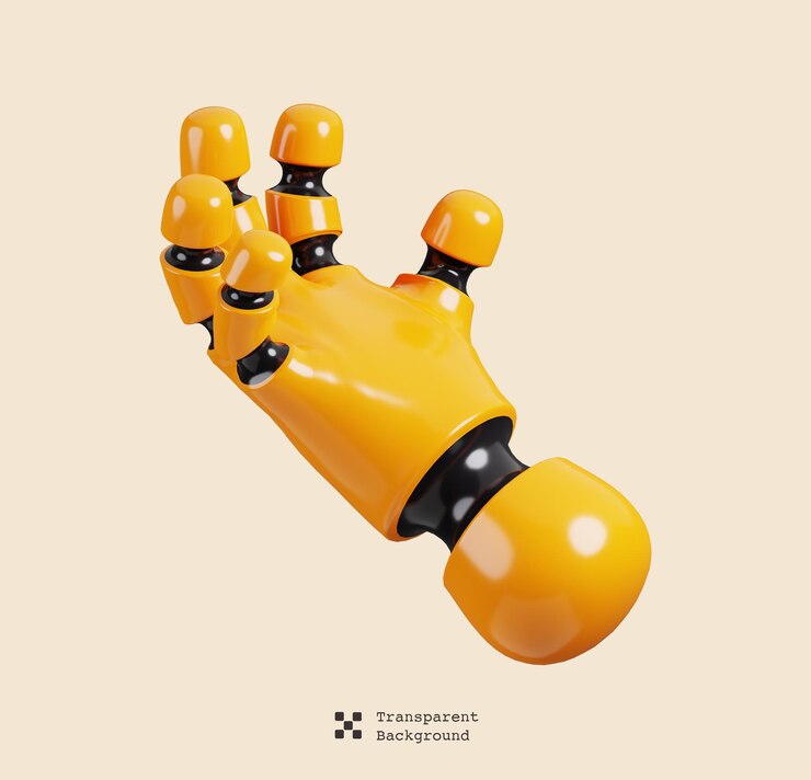 PSD el icono del brazo de cyborg aislado soporte de ia e inteligencia artificial renderización 3d