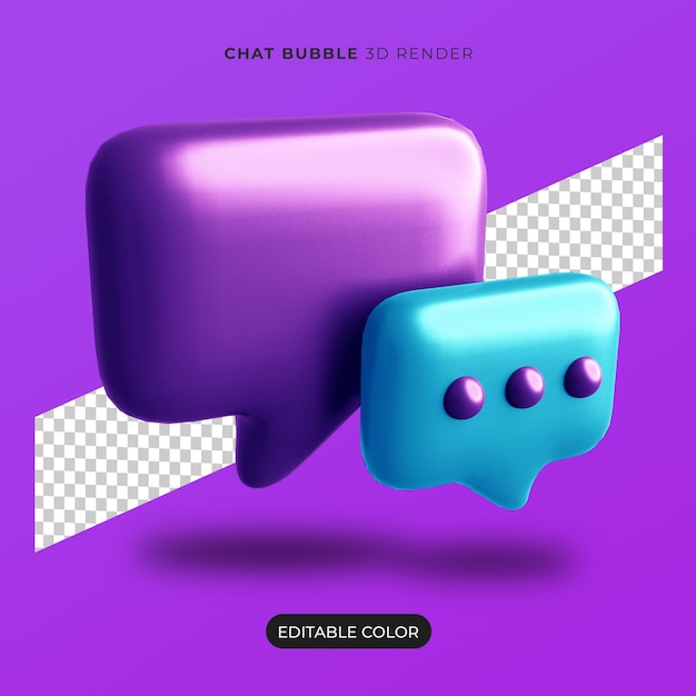 Icono de burbuja de chat 3D aislado