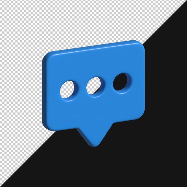 El icono de la burbuja de chat azul en 3D