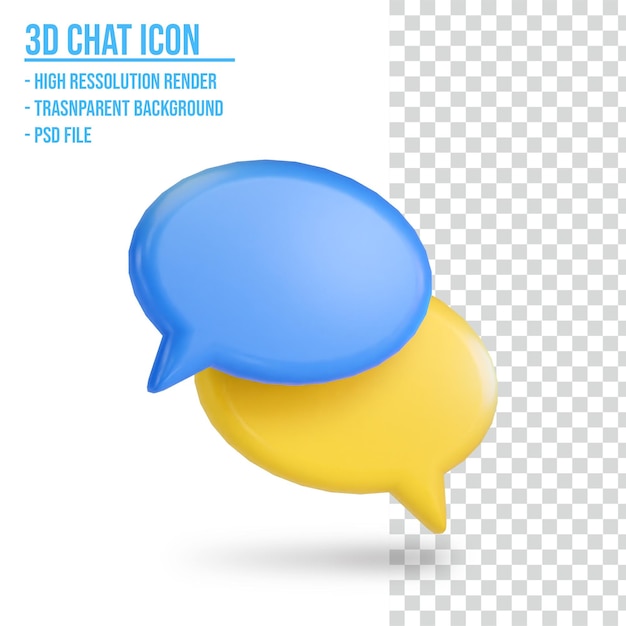 PSD el icono de la burbuja de chat de grupo en 3d