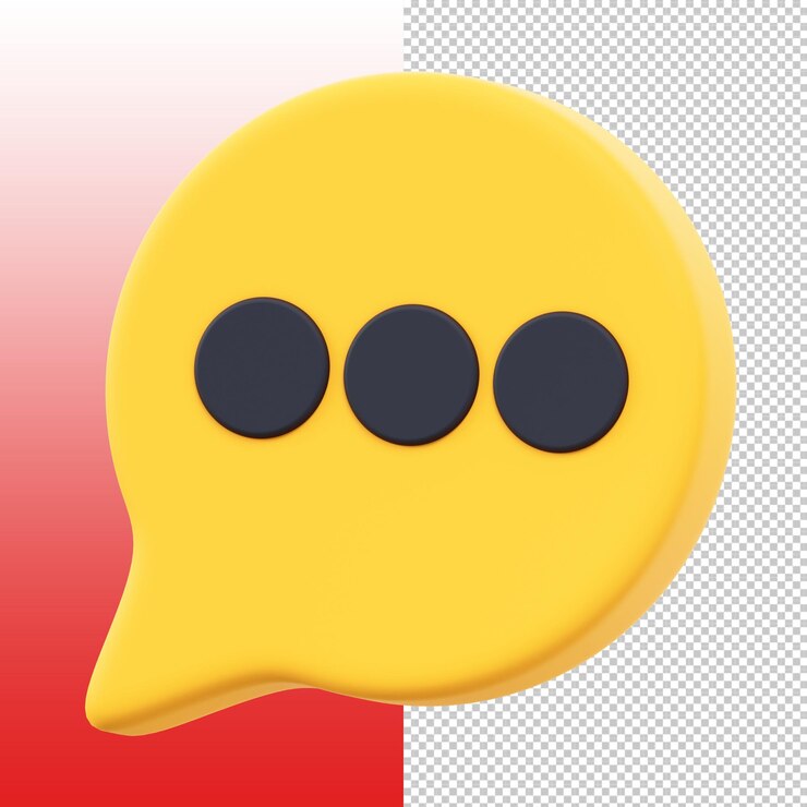 PSD icono de burbuja de habla amarilla de dibujos animados en 3d
