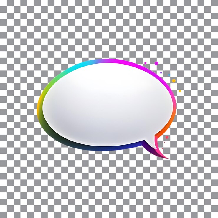 PSD icono de burbuja de habla de chat moderno en un fondo transparente
