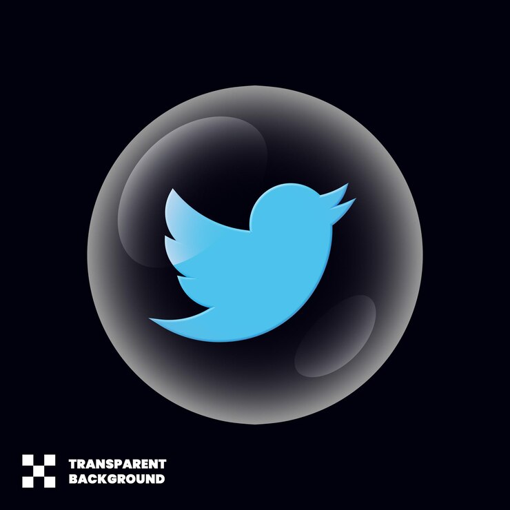 PSD icono de burbuja de redes sociales de twitter en renderizado 3d minimalista