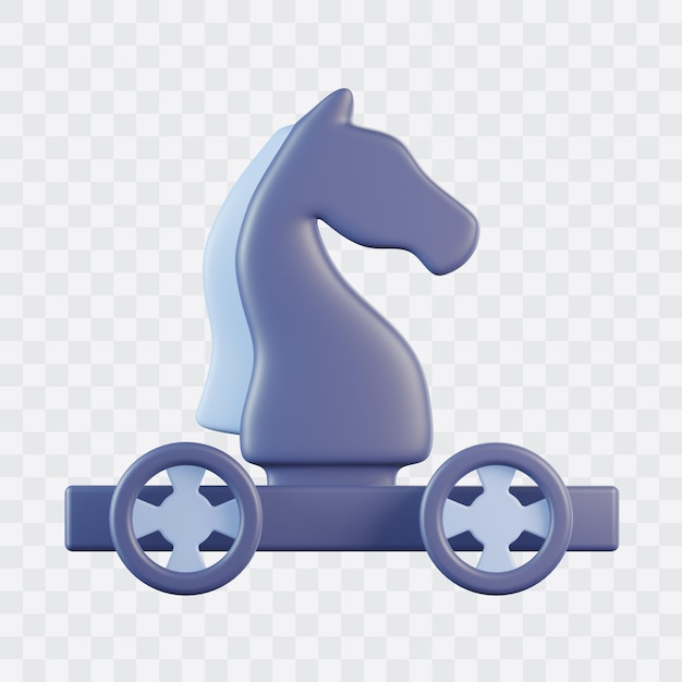 PSD el icono del caballo de troya en 3d