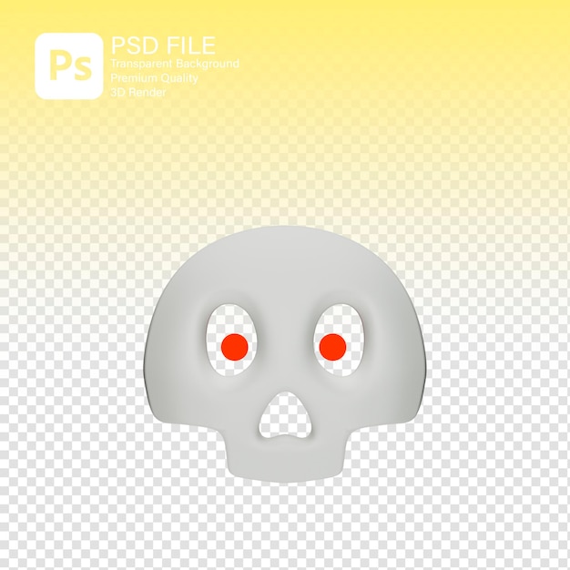 PSD el icono de la cabeza del esqueleto en 3d