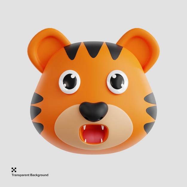 El icono de la cabeza de tigre en 3d