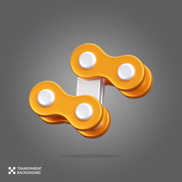 El icono de las cadenas de renderización PSD 3D.