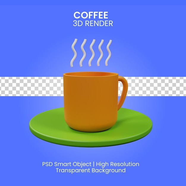 PSD icono de café 3d render aislado
