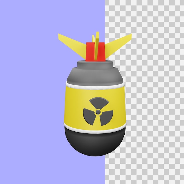 PSD icono de caída de bomba de renderizado 3d