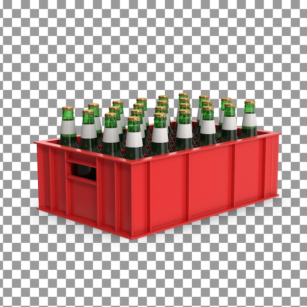 PSD icono de caja de botellas psd 3d sobre fondo aislado y transparente