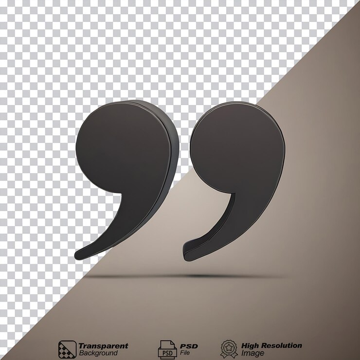PSD icono de la caja curva de la cita aislado en negro sobre un fondo transparente