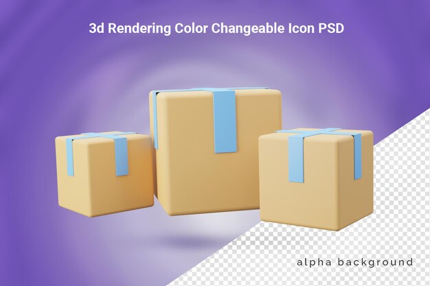 PSD icono de caja de entrega 3d