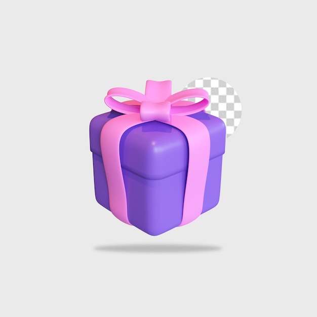 Icono de caja de regalo 3d renderizado 3d