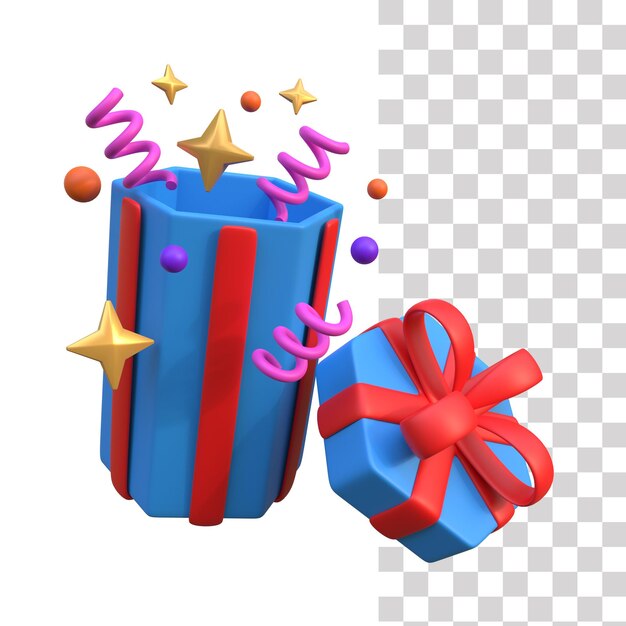 Icono de la caja de regalos en 3D