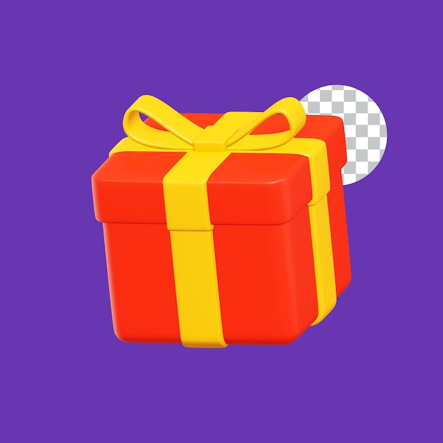 PSD icono de caja de regalos en 3d