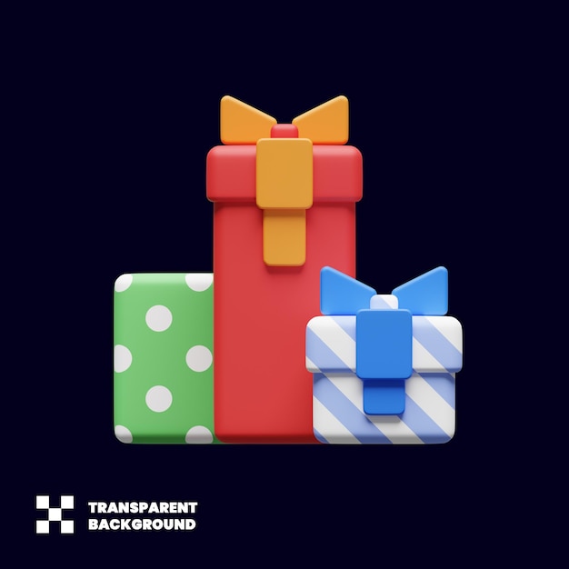 Icono de cajas de regalo en 3D Render