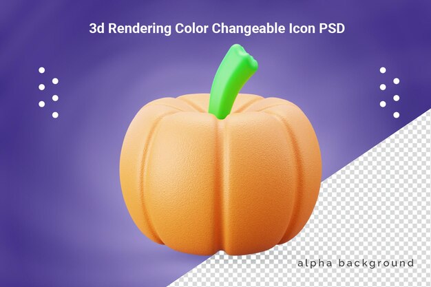 Icono de calabaza realista 3d