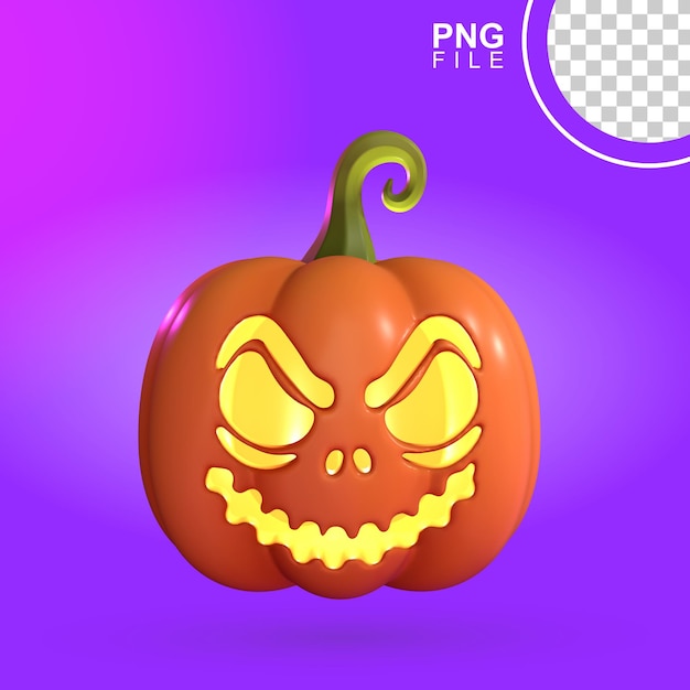 PSD icono de calabaza riendo lindo espeluznante 3d