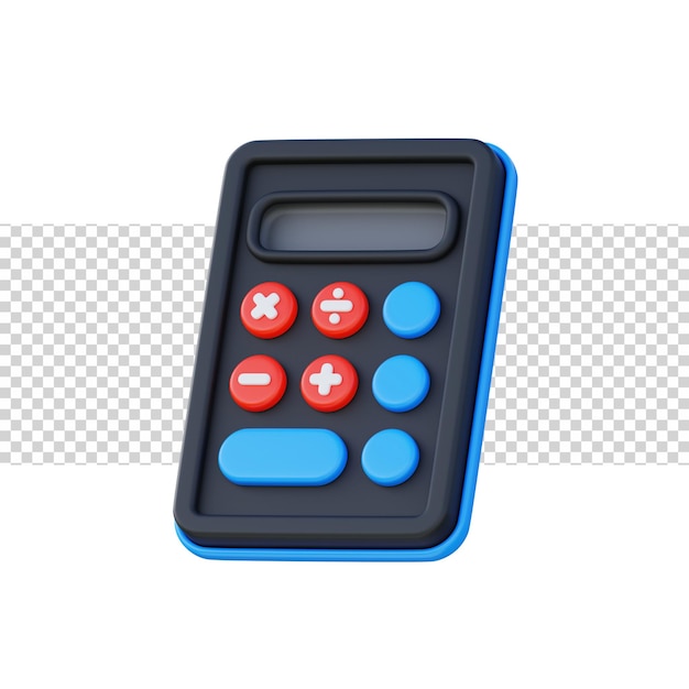 Icono de calculadora 3D con diseño simple y minimalista para educación y aprendizaje o incluso sitio web de la aplicación