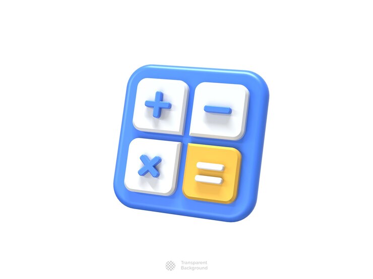 PSD el icono de la calculadora 3d muestra la ilustración en 3d