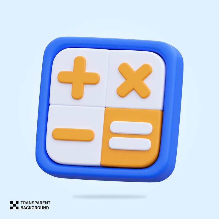 PSD icono de la calculadora 3d de psd