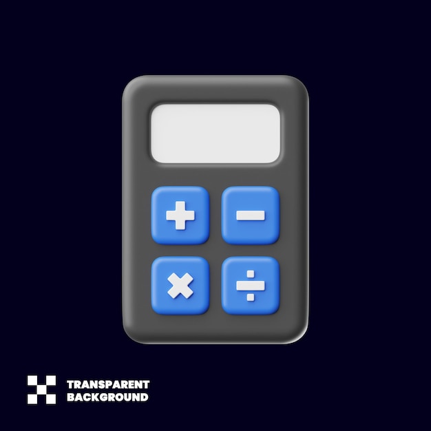 PSD icono de calculadora en 3d render