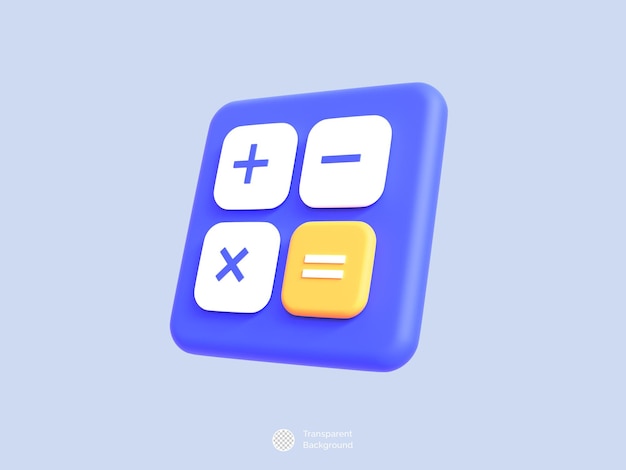 Icono de calculadora aislado 3d Render ilustración