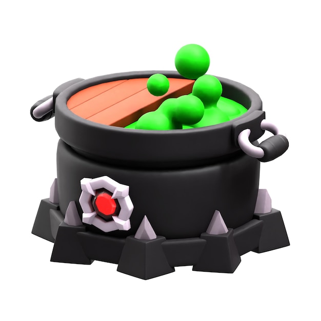 icono de caldero aislado ilustración de renderizado 3D