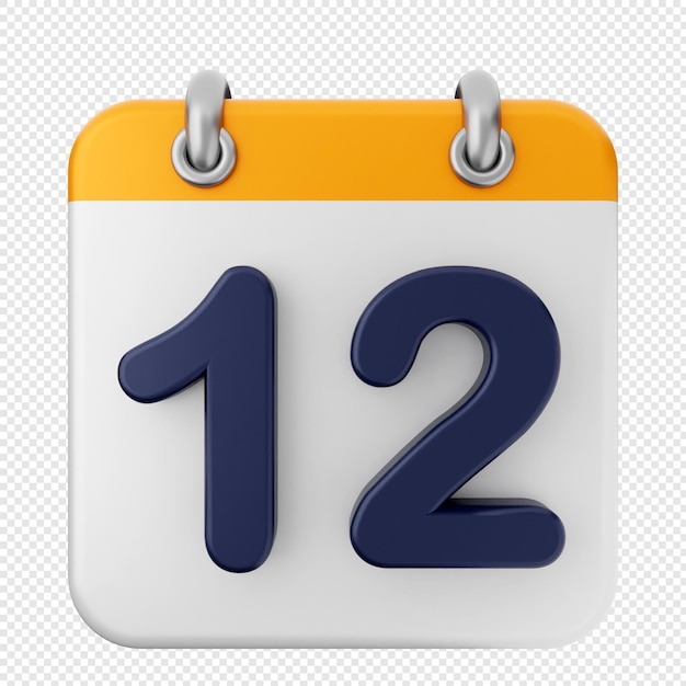 El icono del calendario 3D 12