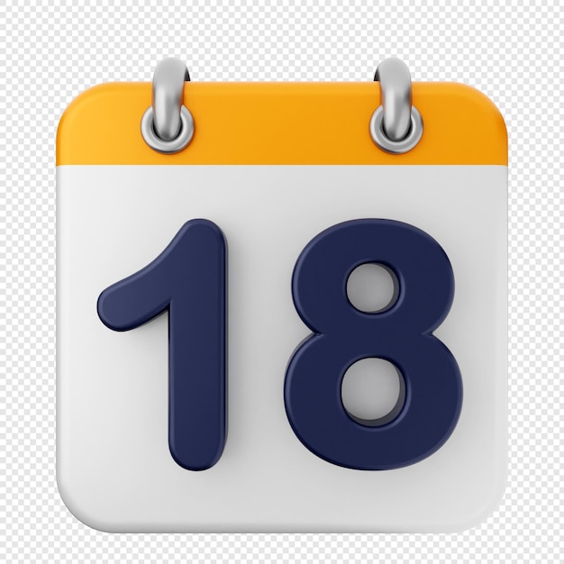 El icono del calendario 3D 18
