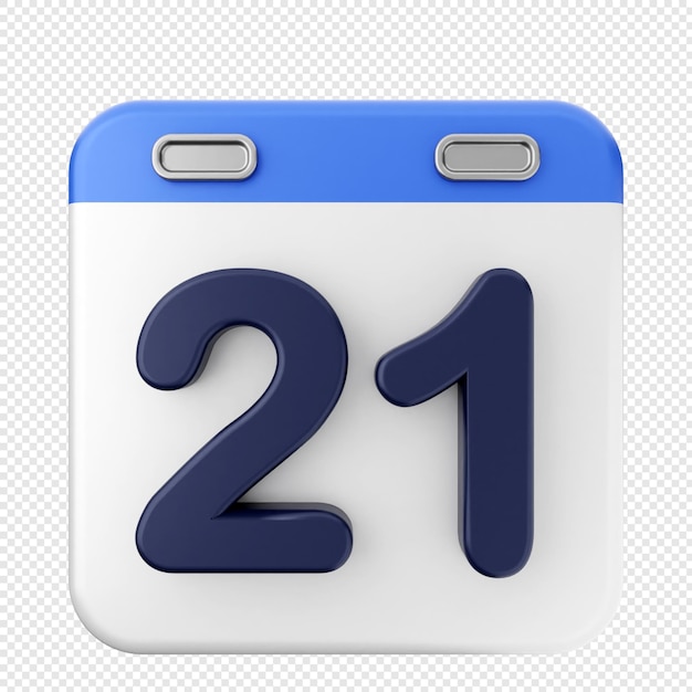 El icono del calendario 3D 21