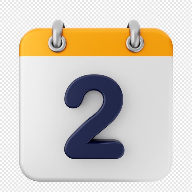 El icono del calendario 3D 2o