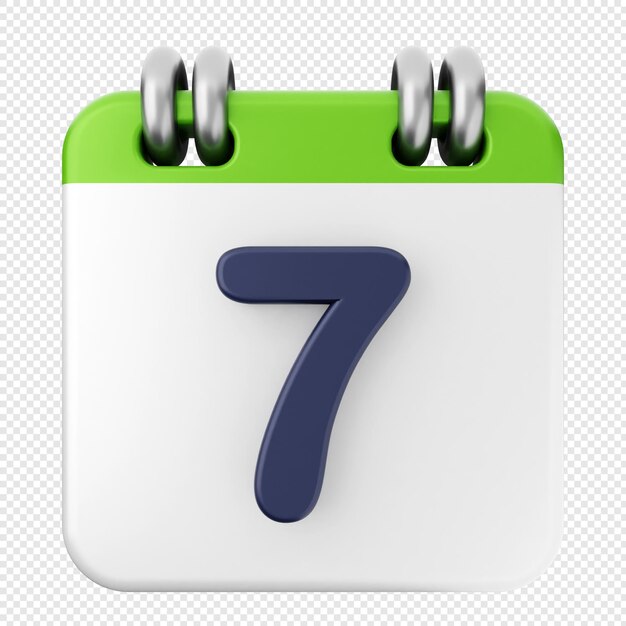 El icono del calendario 3D 7o