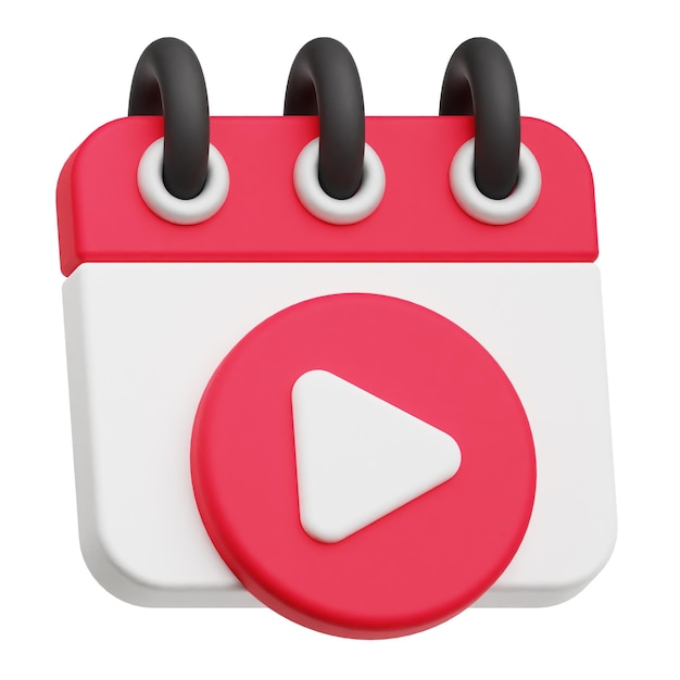 icono de calendario 3D aislado en el fondo blanco