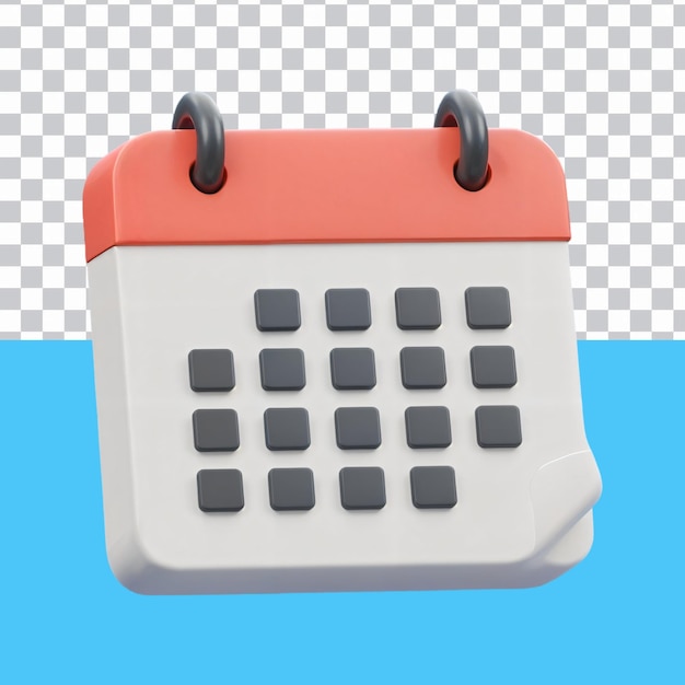 El icono del calendario 3D está aislado