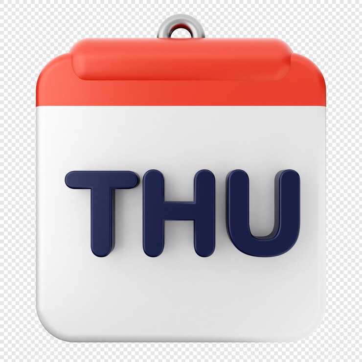 PSD el icono del calendario 3d jueves