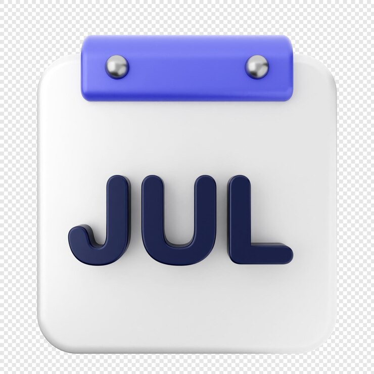 PSD icono del calendario 3d de julio