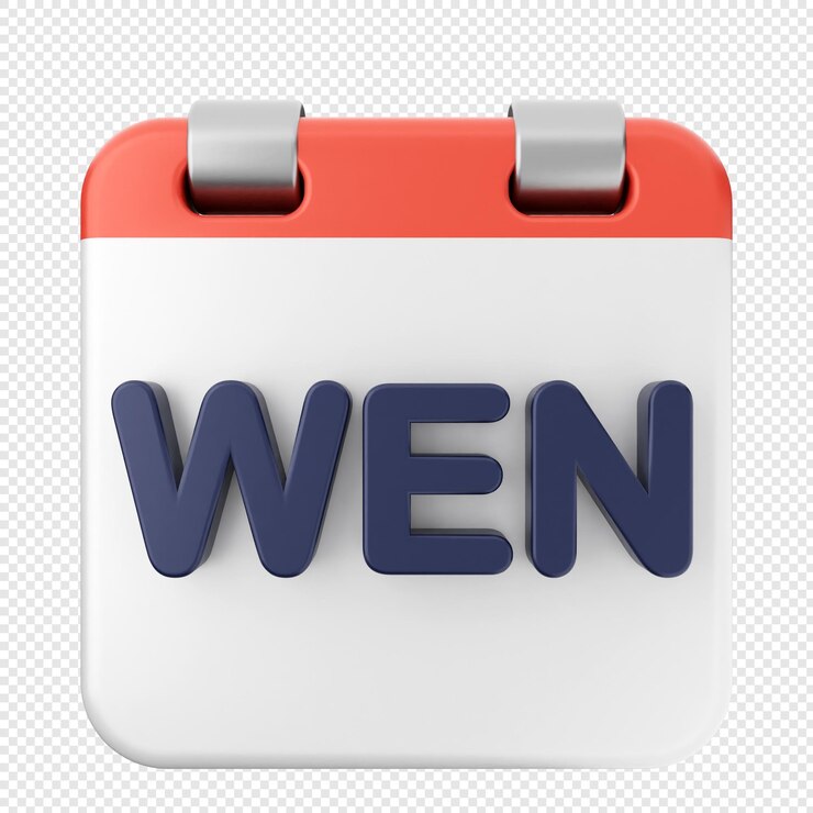 PSD el icono del calendario 3d el miércoles