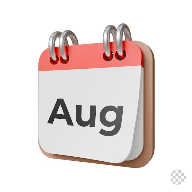 Icono de calendario 3D con recordatorio de fecha y horario