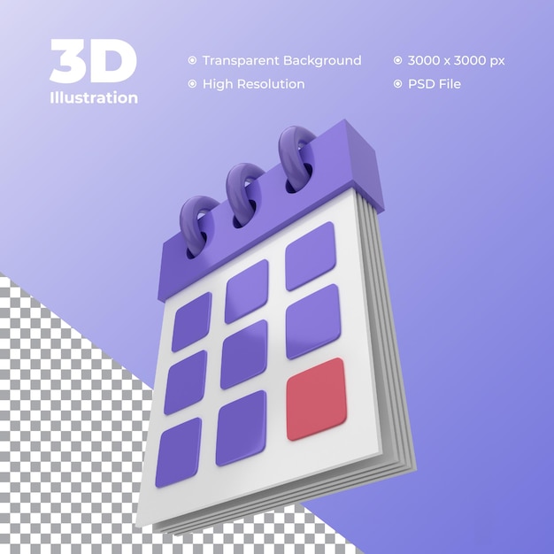 Icono de calendario 3d