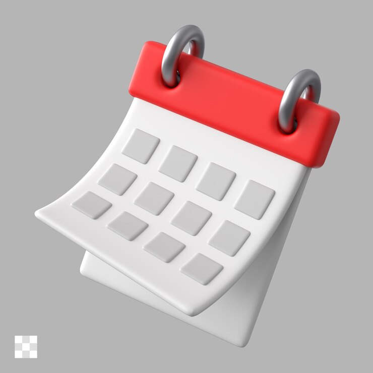 PSD icono de calendario 3d